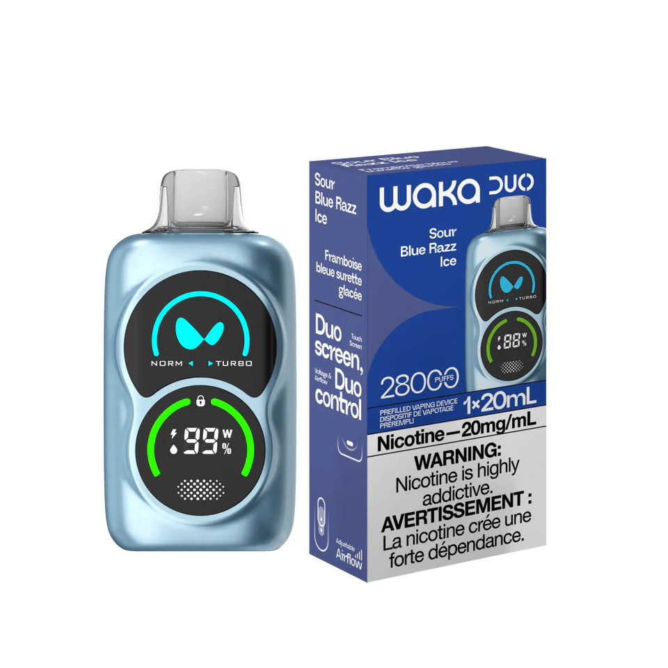 Вейп 25000 дръпки WAKA – електронна цигара, наргиле Синя Боровинка и Малина