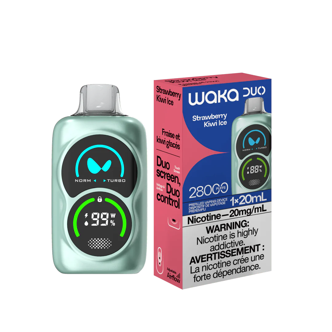 Вейп 25000 дръпки WAKA – електронна цигара, наргиле Ягода и Малина