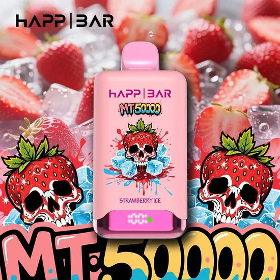 Вейп HAPP MT50000 – Strawberry Ice, 50 000 дръпки, с дисплей и USB-C
