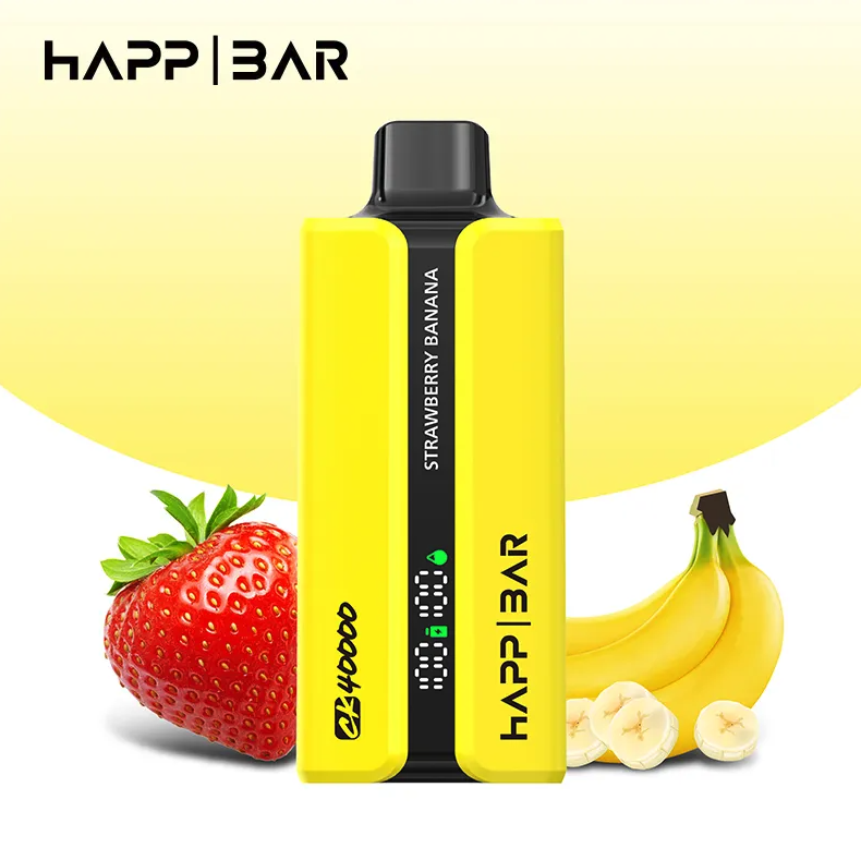 Вейп HAPP 40 000 дръпки – Strawberry Banana, с дисплей