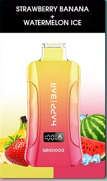 Вейп HAPP GR50000 – 50 000 дръпки, Watermelon Ice / Strawberry Banana, с дисплей и двойни вкусове