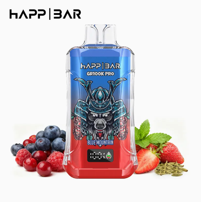 Вейп HAPP MEGA 100 000 дръпки – Blue Mountain, с дисплей