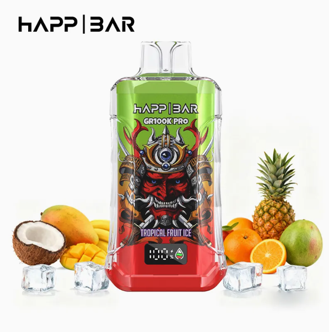 Вейп HAPP MEGA 100 000 дръпки – Tropical Fruit Ice, с дисплей