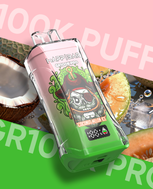 Вейп HAPP MEGA 100 000 дръпки – Coconut Melon Ice, 2% никотин, с дисплей
